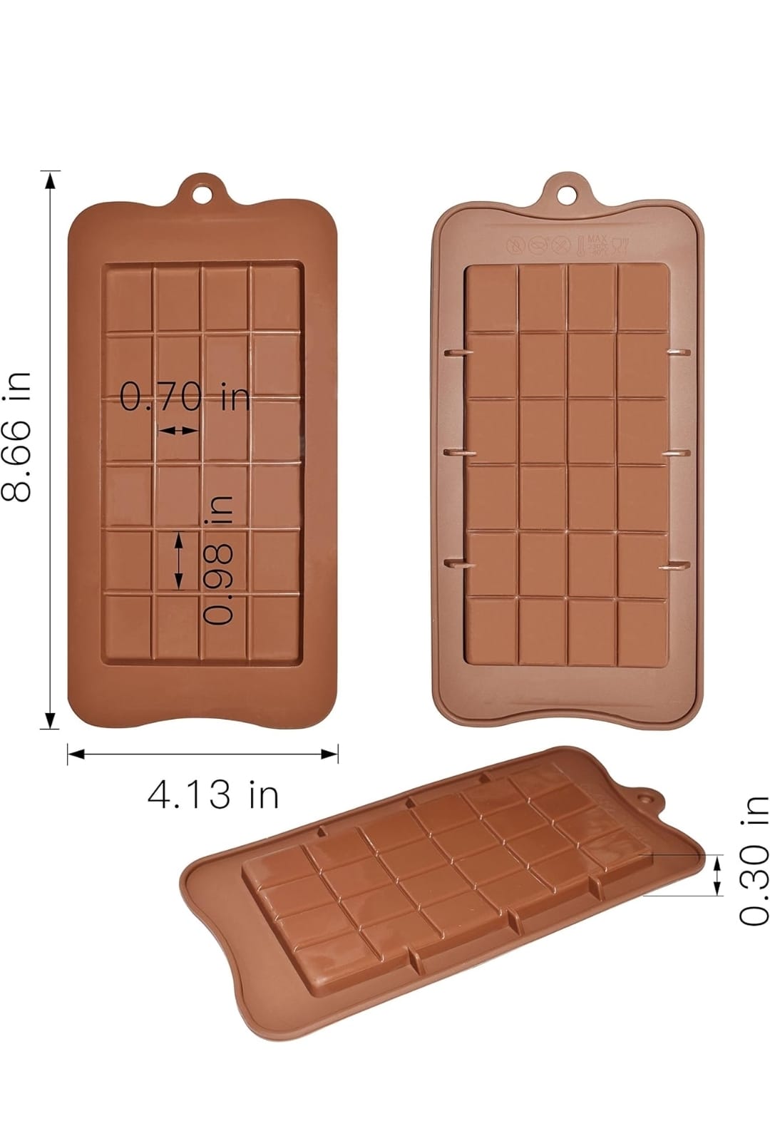 Molde de Silicón en Forma de Barra de Chocolates