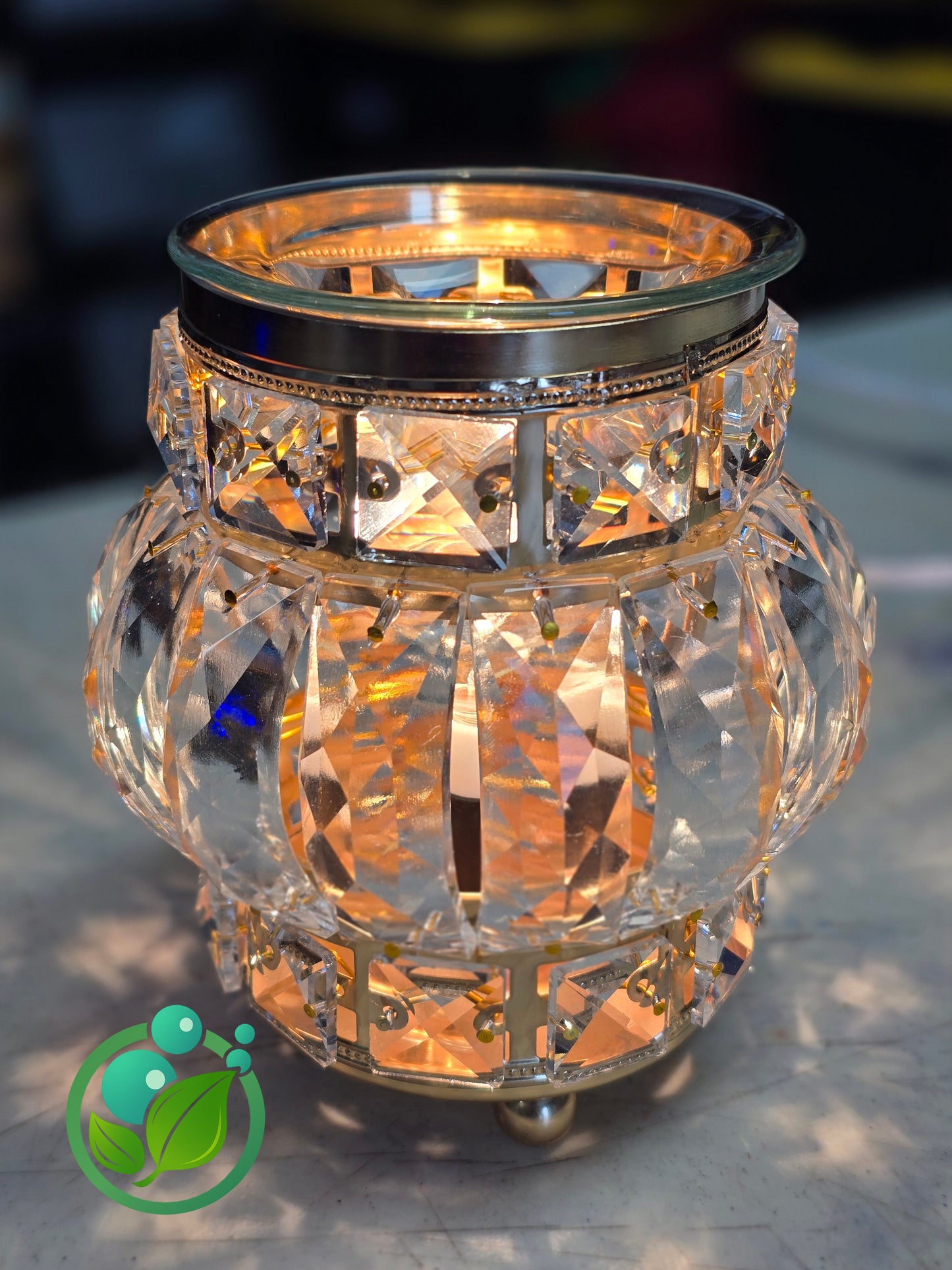 Quemador para Wax Melts (Color Dorado - Gemas)
