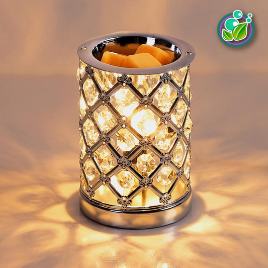 Quemador para Wax Melts (Color Plateado - Gemas Redondas)